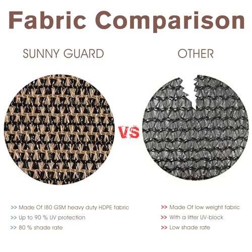SUNNY GUARD 2.5' x 5' Balcony Privacy Screen, HDPE Patio Railing Cover Fence - color: Brown, size: 0 2.5' x 0 5'