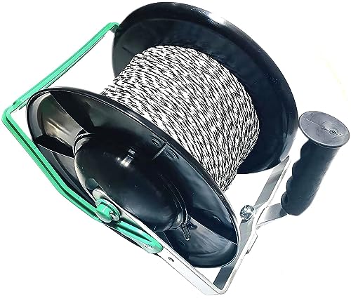 PK1 Electric Fence Polywire 6 Conductors 1312 Feet Pre-Spooled on 3:1 Standard Geared Reel - size: 1312 ft x 6 wires x 1 standard reel