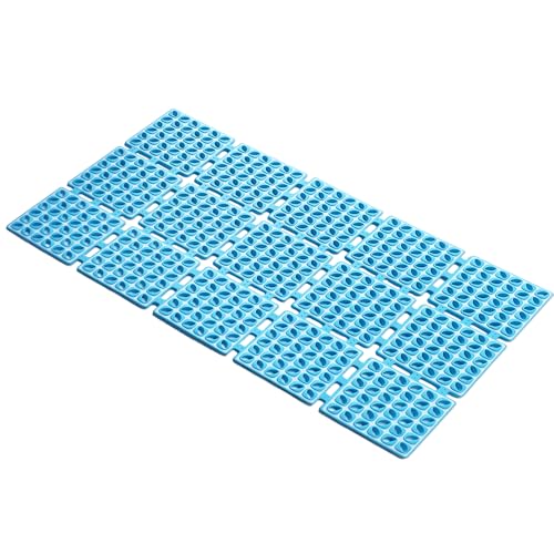 Non Slip Shower Mat for Bathtub with Strong Suction Cups | Quick-Dry Drain holes. Firm Yet Elastic Surface Massages Feet, Boosts flow. Sticks to wall to dry, folds, 26.2"x15.6" Blue - color: Blue, size: 26.2" x 15.6" (Rectangular)