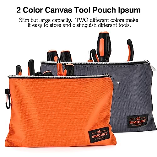 Tool Bag Backpack with 2 Canvas Tool Pouch Tool Kit, 75 Pockets & Loops Heavy Duty Tools Organizer/HVAC Tool Carrier for Eelectrician/Construction Work with Molded Base and Combination Lock, Black - color: Black1