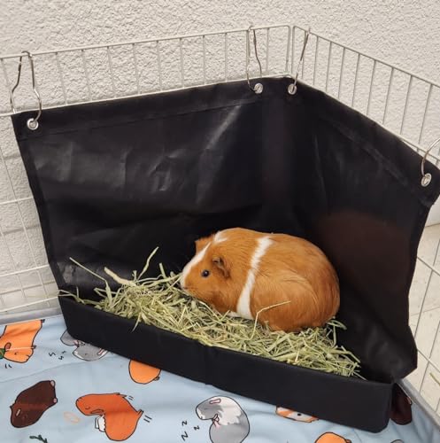 Hayzee Original Guinea Pig Hay Holder Feeder Litter Box Less Mess Encourages Natural Burrowing Instincts and Provides Ample Supply of Hay to Guinea Pigs and Rabbits (Black, Corner Triangle) - size: Corner Triangle