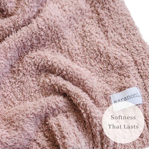 Saranoni Bamboni Luxury Baby Blanket | Cozy & Soft Plush Receiving Blankets | Perfect for Girls & Infant Baby Boy Blankets | Pink - 30” x 40" | Luxury Bamboni baby blanket with plush softness and cozy comfort, designed for infant boys and girls during eve