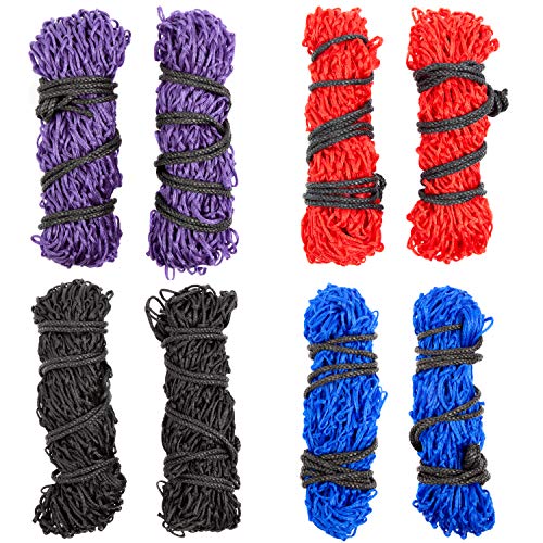 Majestic Ally 2 pcs Slow Feed 42” Hay Net for Horses, Strong Small 2x2” Holes, Nylon Rope Hanging, Adjustable Travel Feeder for Trailer and Stall, Simulates Grazing, Reduce Waste - color: PURPLE