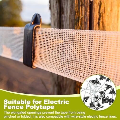 50 Pcs Black Electric Fence Wire Screw-in Insulator and 1 Insulator Socket Tool Labor-Saving Fence Ring Post Wood Post for Tape Rope Electric Wire Animal Agricultural Garden(Functional) - style: Functional
