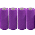 Vet Wrap Tape Bulk 6 Inch Self-Adhesive Cohesive Bandage Wraps Wide Bandages for Horses Dogs Cats Animals Pets, Purple, 4 Rolls
