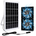 HNRLOY Solar Exhaust Fans for Chicken Coop Greenhouse Shed & Dog Houses| High Velocity Solar Powered Fans for Outdoor Intake or Exhaust Air with 2 High-Speed Brushless DC Fans - size: 15W Solar Panel + 2 Exhaust Fans