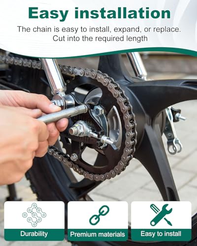 #41 Roller Chain for Gate Openers 20 Feet Carbon Steel Chains | #41 Chain for Extension Sliding Automatic Gate Opener Garage Door Bike Go Kart Chain - style: #41