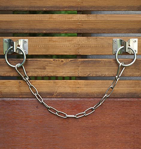 Gate Chain for Outdoor Fence - Rustproof Metal Gate Latch Chain with Hooks, Secure and Durable for Garden, Yard, and Farm Use - Easy Installation, Weather Resistant (2 Pack) - size: 20inch-2PCS