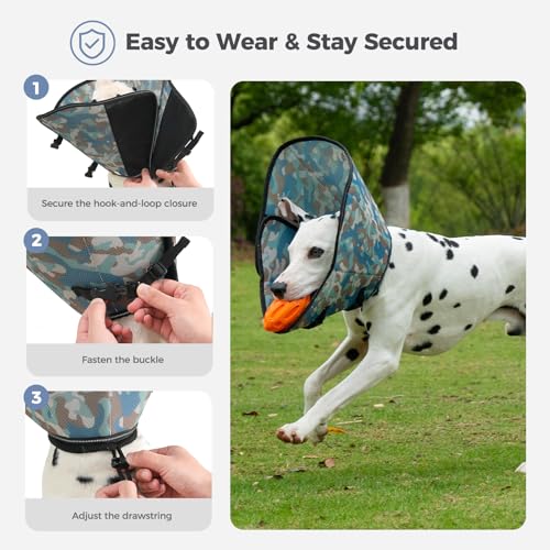 Avont 2026 Upgraded Dog Recovery Collar, Breathable Elizabethan Collar, S | Soft Dog Cone Alternative After Surgery to Stop Licking, Foldable/Adjustable/Secure-Fit for Medium Large Dogs, Camo - color: Camo, size: S Neck:(11.4"-12.6") Depth:(7.9")