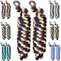 Majestic Ally Polypropylene Lead Rope with Removable Nickel Bolt Snap, 5/8 x 10 ft, for Horses and Livestock, 2 Pack (Navy-Burgandy- Cream) - color: Navy-Burgandy- Cream