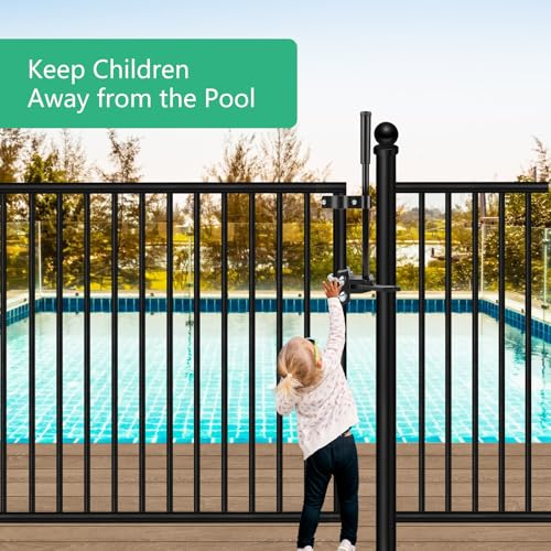 Pool Gate Latch,1-5/8" x 2-3/8"Gate Latch for Pool Gate Safety Latch | Auto Pool Gate lock in Pool Fence, Pool Lock for Gate, Chain Link Fence Gate Latch, Horizontally (1-5/8" x 2-3/8") - size: 1-5/8" x 2-3/8"