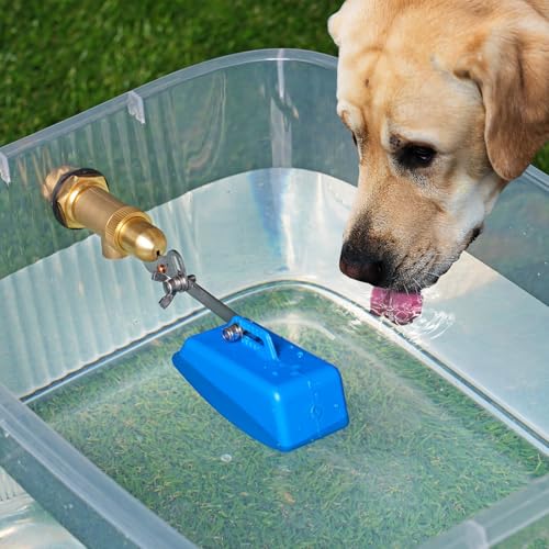 2 Pcs Brass Float Valve 3/4 Inch, Water Tank Float Valve Auto Fill | Adjustable Arm, Water Float Valve for Pond, Water Tank, Water trough, Water Feature, Swamp Cooler, Stock Tank, Fountain, Pool - style: 3/4" Blue