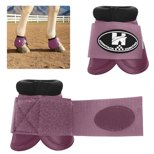 Horse Bell Boots for Outdoor Sports (Maroon, XL) | Comfortable fit, prevents sprains, convenient hook and loop design, durable outdoor protection - color: Maroon, size: XL