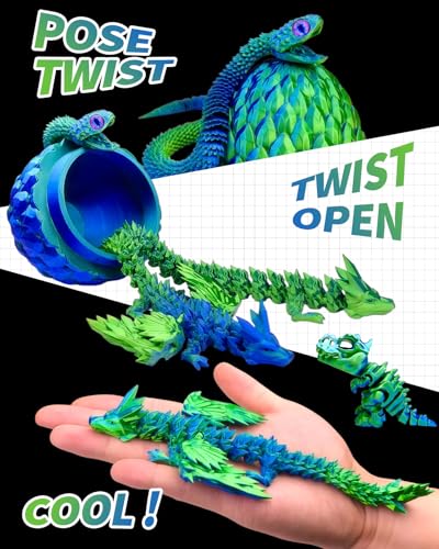 5 Pcs，12" 3D Printed Dragon Eggs,Dinosaur Egg,Crystal Dragon Toys,Snake Eggs, Animals,Fidget Toy,Desk Executive Toy，Easter Eggs Basket Stuffers,Toys for Boys Kids Teen 5-7 4-6 8-12 - color: Tt-01