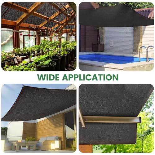 70% Shade Cloth, 6.5FTx6.5FT HDPE Mesh Tarp with Reinforced Grommets, Outdoor Sun Shade Net for Greenhouse, Plants, Garden, Pergola, Patio, Chicken Coop(6.5FT*6.5FT) - size: 6.5FT*6.5FT