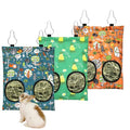 3 Pcs Rabbit Hay Feeder Bag, 2-Hole Hanging Hay Feeder Guinea Pig Hay Bags Washable Bunny Hay Bag for Rabbits Chinchillas Hamsters Small Pets and Animal (11.8"×8.7") - color: Blue,Orange,Green