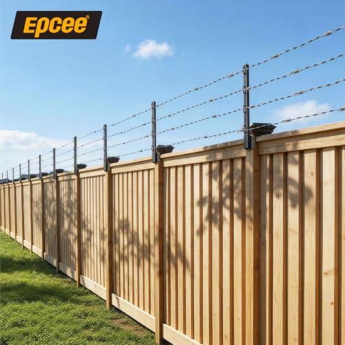 Fence Post Extender, 23.5" Fence Barbed Wire Extend Arm，for Outdoor Fences to Increase Height, Protect Privacy and Pets Jumping Off (8, 23.5in) - size: 23.5in