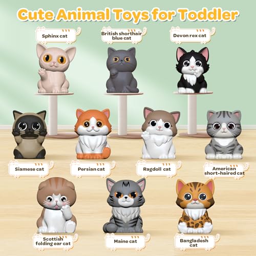 Letapapa Toddler Toys for 1-3 Year Old, Montessori Toys Themed Dog for Baby | Educational Counting, Matching & Sorting Toys Activities, Fine Motor Skills Christmas Birthday Gifts for Baby Boy Girl 12-18M - style: KITTEN