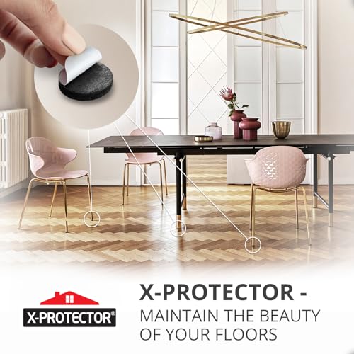 Felt Furniture Pads 235 PCS X-Protector! Huge Quantity of Furniture Pads | Black Furniture Pads of Hardwood Floors with Many Big Sizes – Your Ideal Wood Floor Protectors for Furniture. - size: 235 PCS Black, Round & Square