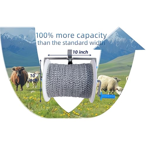 Electric Fence Maxi 3:1 Geared Reel Prewound 3280ft 6 Strands Polywire PK1 - size: 3280 ft x 1 Maxi Reel