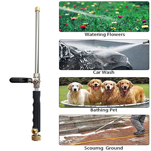 39'' High Pressure Washer Hose Attachment Jet Nozzle Sprayer Wand | Hose Power Washerwith Flexible Hose Nozzle,Cleaning Tool for Gutter Patio Car - color: Black-Extend