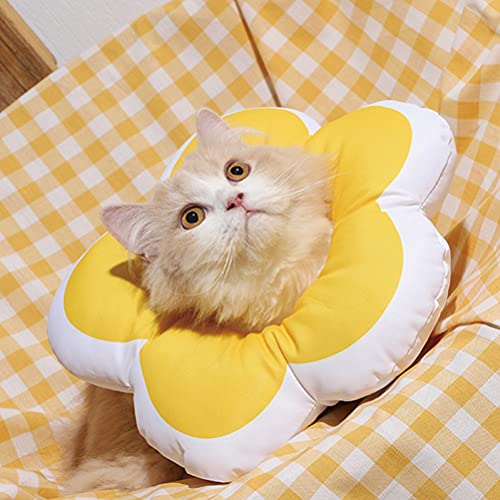 POPETPOP Cat Neck Cone Waterproof Pet Elizabethan Collar Flower Shape Recovery Collar for Anti-Bite and Anti-Lick After Surgery Lightweight Washable Cat for Cats and Kittens
