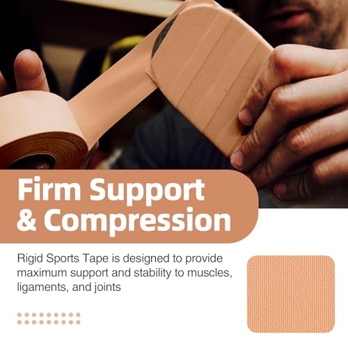 OK TAPE 4 Rolls Athletic Tape, Sports Tape for Injuries, Rigid, Easy Tear | Medical Tape, Wrist Tape, No Sticky Residue, Secure Ankle, Finger, Knee- 1.5inch x 15yards (Beige) - color: Beige-4 Rolls, size: 15 yards
