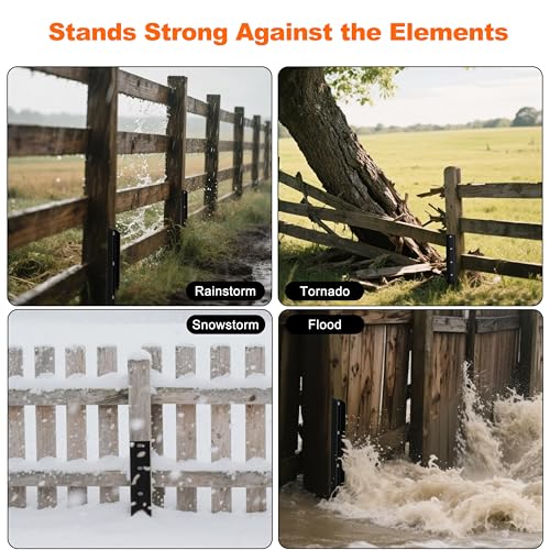 One-Piece Fence Post Repair Kit, Heavy Duty, 2-Pack | One-piece , 11-gauge steel, 304 SS rustproof, 5.47 lbs each, fits 4x4/6x6, no-dig install,20-min fix