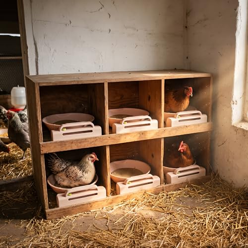Roll Away Chicken Nesting Box, Round Hen Laying Nesting Tray with Automatic Egg Collection, ABS Plastic Coop Insert or Freestanding Use (1 Pack)