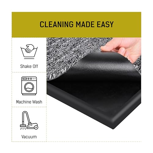 LOSTRONAUT 2-in-1 Shoe Cleaning Mat 25x16 Non-Slip Disinfectant Door Mat | Wet & dry 2-in-1 shoe cleaner mat – 25"x16" non-slip disinfectant welcome rug for indoor & outdoor door use