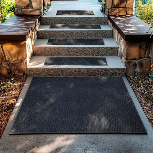 Mohawk Home Indoor Outdoor 2 Pack (0' 9" x 2' 11" Stairtread) Heavy Duty Rubber Floor Mat Anti Slip Restaurant Kitchen for Garage Garden Industrial Pool Entrance Bar Wet Area - size: 2 Pack (0' 9" x 2' 11" Stairtread)