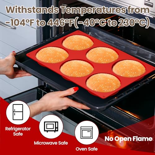 Redfly Silicone Egg Molds for Breakfast Sandwiches 4 Pcs, Non Stick 4 Inch Egg Bites Baking Pans, Jumbo Silicone Muffin Pans for Baking, Round Muffin Top Pan for Whoopie Pie Pan, Hamburger, Fruit Tart - size: 4pcs: 4 inch Jumbo