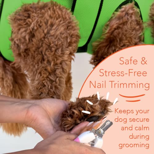 Haminway Pet Grooming Hammock – Large Dog Grooming Sling for Nail Trimming, Bathing & Ear/Eye Care – Green - color: Green