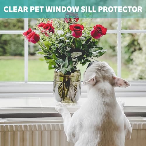 3 Pcs Window Sill Protector, Pet Window Guard,Transparent, Window Sill Cover, Protection from Dog and Cat Scratching Chewing Slobbering, Heavy Duty Scratch Shield(11.81"x4.72"x1")