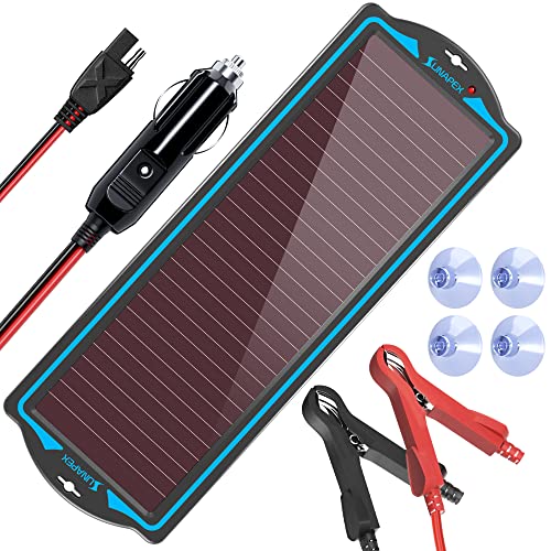 SUNAPEX 12V Solar Battery Charger Trickle Maintainer Kit for Car | Prevents Overcharging with Smart Controller | Waterproof Portable Solar Panel Kit | Fits 12V Batteries for Boats, RVs & More - size: 1.8W