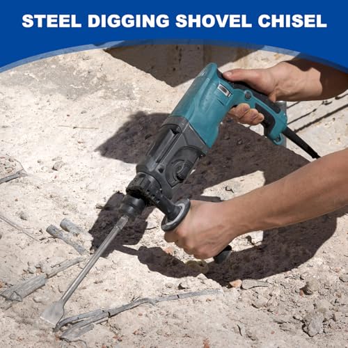 HARFINGTON 65A Shank Floor Scraper Chisel 23.6" x 2.97" Steel Jack Hammer Chisel Bit for Electric Demolition Gardening Landscaping Digging Cutting - size: 23.6" x 2.97"