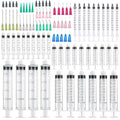 40 Pack 1ml, 3ml, 5ml, 10ml, 20ml Measuring Dispenser, 14ga, 16ga, 18ga, 20ga, 22ga, 25ga Dispensing Accessories and Caps, Suitable for Glue filling, Ink, Woodworking - size: 40 Pack