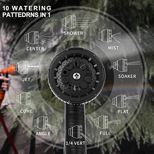 Besiter Garden Hose Nozzle Sprayer: 2 Pack 10 Watering Patterns Spray Nozzles Heavy Duty Hose Head Hose Attachment - color: Blue Orange