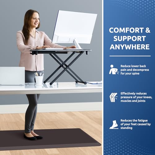 0.8" Thick Kitchen Mat Cushioned Anti Fatigue Rug Comfort Floor Mats | Water-Resistant, Non-Slip, Easy to Clean Comfort Floor Mat for Kitchen, Sink & Office, Multiple Colors & Sizes, 39" x 20" - color: Chocolate, size: 39"L x 20"W x 0.8"Th
