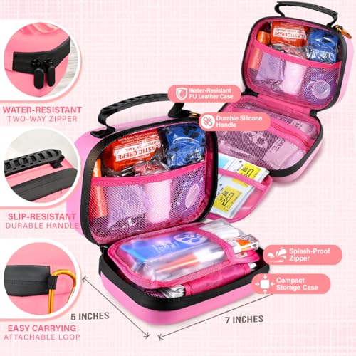 EVERLIT Pet Medic First Aid Kit | 95 Pcs Vet-Approved Medical, Outdoor & Emergency Supplies for Dogs, Cats, Animal Care | Travel-Friendly Compact Bag for Home, Car and Travel (Valentine Lace) - color: Valentine Lace