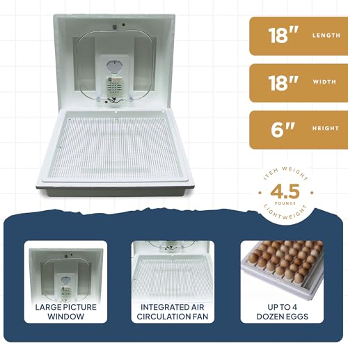 Farm Innovators 2100 Heated Still Air Incubator for 4 Dozen Eggs with Built in Hygrometer, Solid State Circuitry, and 2 Large Viewing Windows (3 Pack) - color: Still Air, size: 3 Pack
