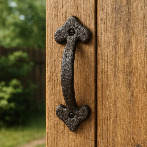 7 Inch Heart Barn Door Handle - Black Cast Iron Pull for Sliding Doors, Gates, Sheds, Fences, Closets - Indoor Outdoor Farmhouse Hardware - size: 7", style: Heart