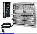 iLIVING 20" Wall Mounted Shutter Exhaust Fan, Automatic Shutter, with Thermostat and Variable Speed controller, 2.2A, 3368 CFM, 5000 SQF Coverage Area Silver (ILG8SF20V-ST) - size: 20 Inches