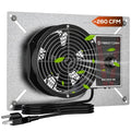 Abestorm 260CFM Crawlspace Ventilation Fans, IP-55 Rated Exhaust Fan with Humidistat Thermostat, 6.7 Inch Basement Vent Fan with Isolation Mesh for Crawl Space, Garage, Attic, Exhaust,Commercial - color: Black
