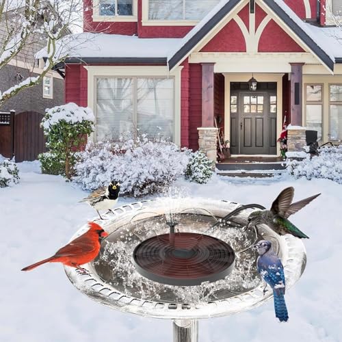 Bird Bath Heater, Utility Birdbath Water Heater Deicer Water Pump with Thermostatically Controlled, De-Icer Submergible Suitable for Birdbath Farm Livestock Drinking Outdoors in Winter - color: With Water Pump