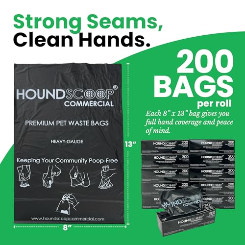 2000 Ct Pet Waste Bags on Roll for Poop Station Dispensers | 10x200 Pet Waste Bags on Roll in box, Commercial-grade, Leakproof, Poop Station Refills for Parks, HOAs Residential Stations