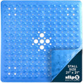 SlipX Solutions 21" Square Non Slip Shower Stall & Bathtub Mat, Blue | Anti Slip Essential Shower Mat For Bathers Of All Ages, 25% Stronger Suction Cups, Soft Underfoot, Machine Washable - color: Blue