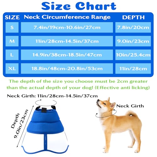 Soft Dog Cone Collar - Adjustable Recovery Padding Cone for Small Dogs After Surgery to Stop Licking, Breathable Lightweight Elizabethan Protective Neck Collar for Pet Cat Puppy (M) - size: M(Neck: 11"-14.5")