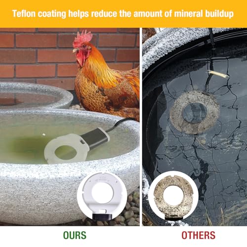 150W Chicken Water Heater,Submersible Bucket Heater Deicer for Poultry | Prevents frozen water in winter,Freeze-Proof Poultry Waterer,for Bird Bath,Chicken Waterer,Cat Waterer, Dog Waterer - size: 150Watt