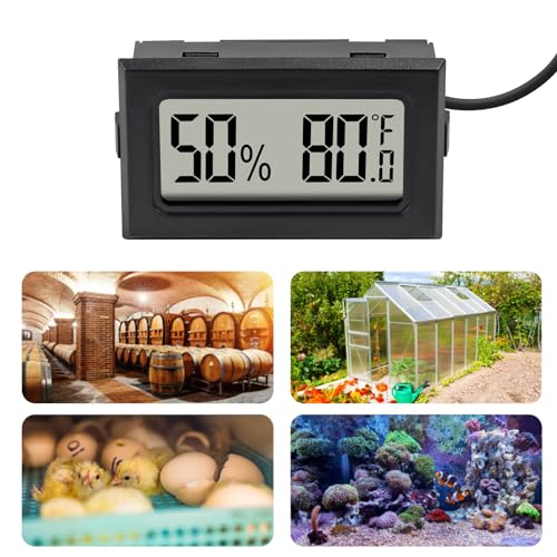 6Pcs Mini Digital Thermometer Hygrometer Gauge with Probe Sensor LCD Display Meter Indoor Temperature Humidity Fahrenheit Meter for Incubator Reptile Plant Tank Garden ℉ - size: 6 pcs